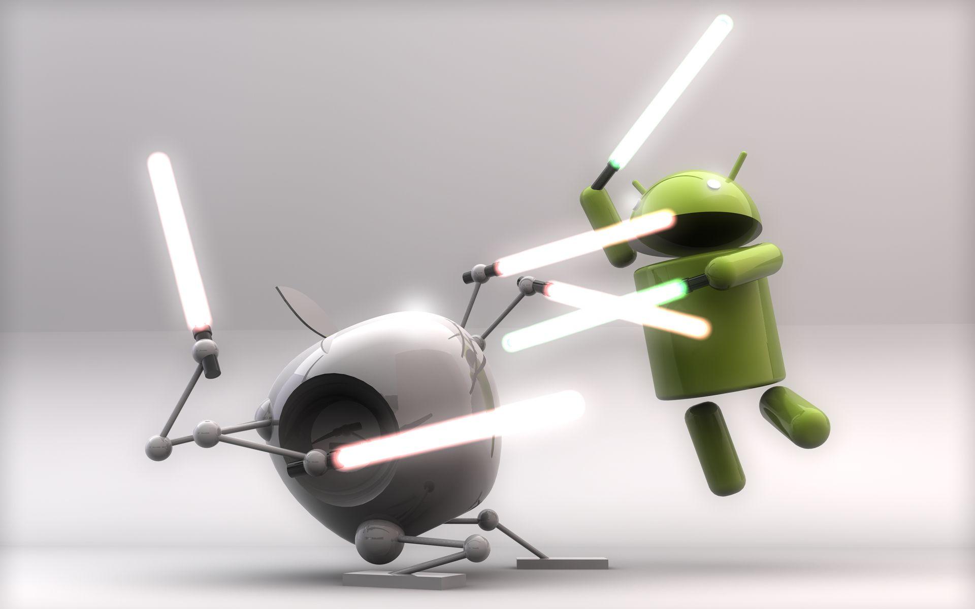 Download the Apple vs Droid Lightsaber Wallpaper, Apple vs Droid