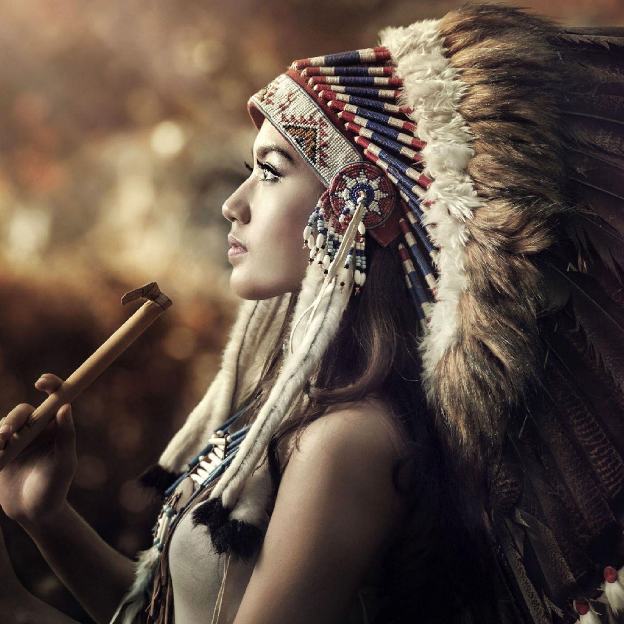 Native American Girl iPad Air wallpaper. Native American Beauty