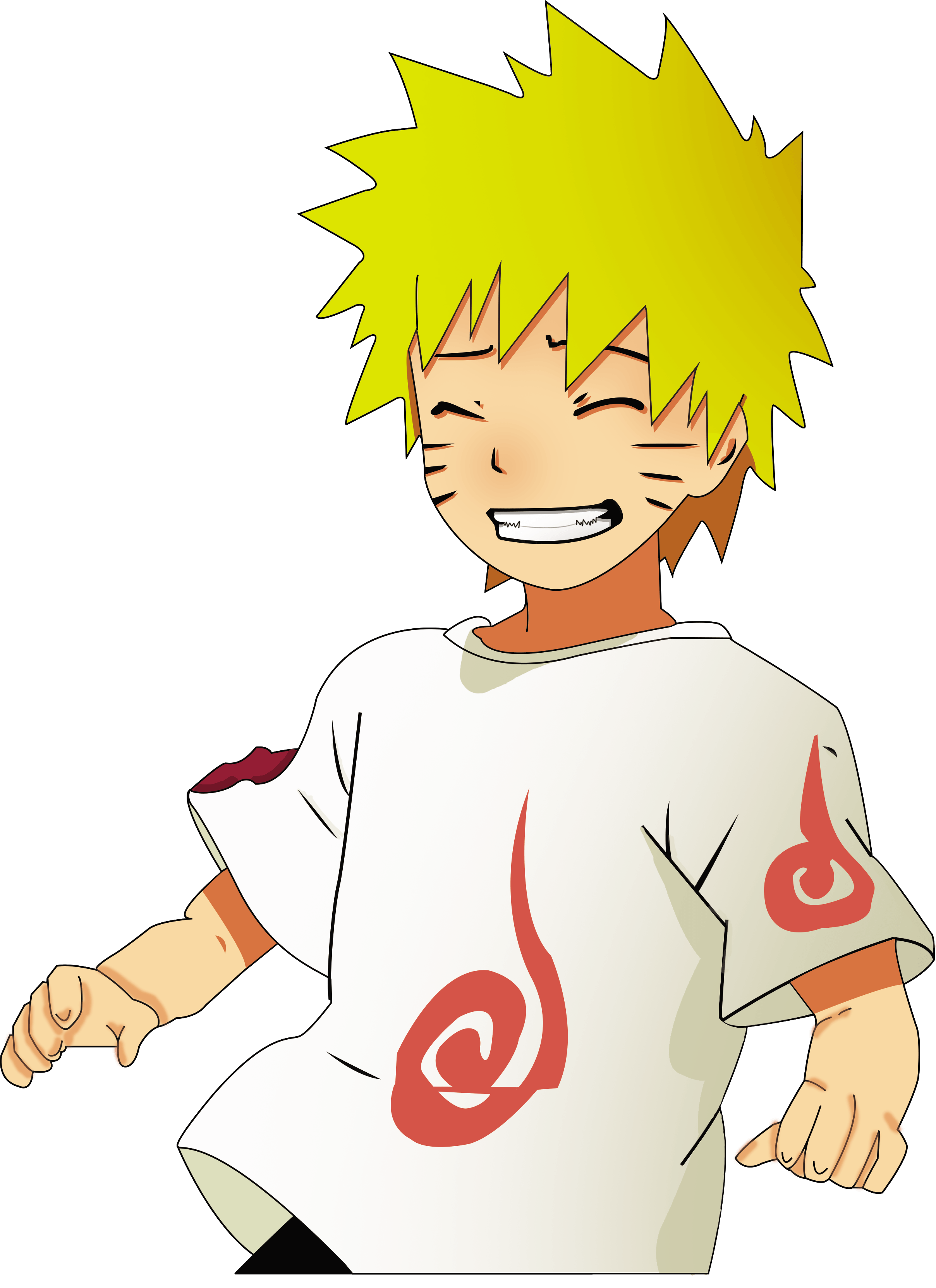 Young Naruto Vector Render With Shading From ED 14
