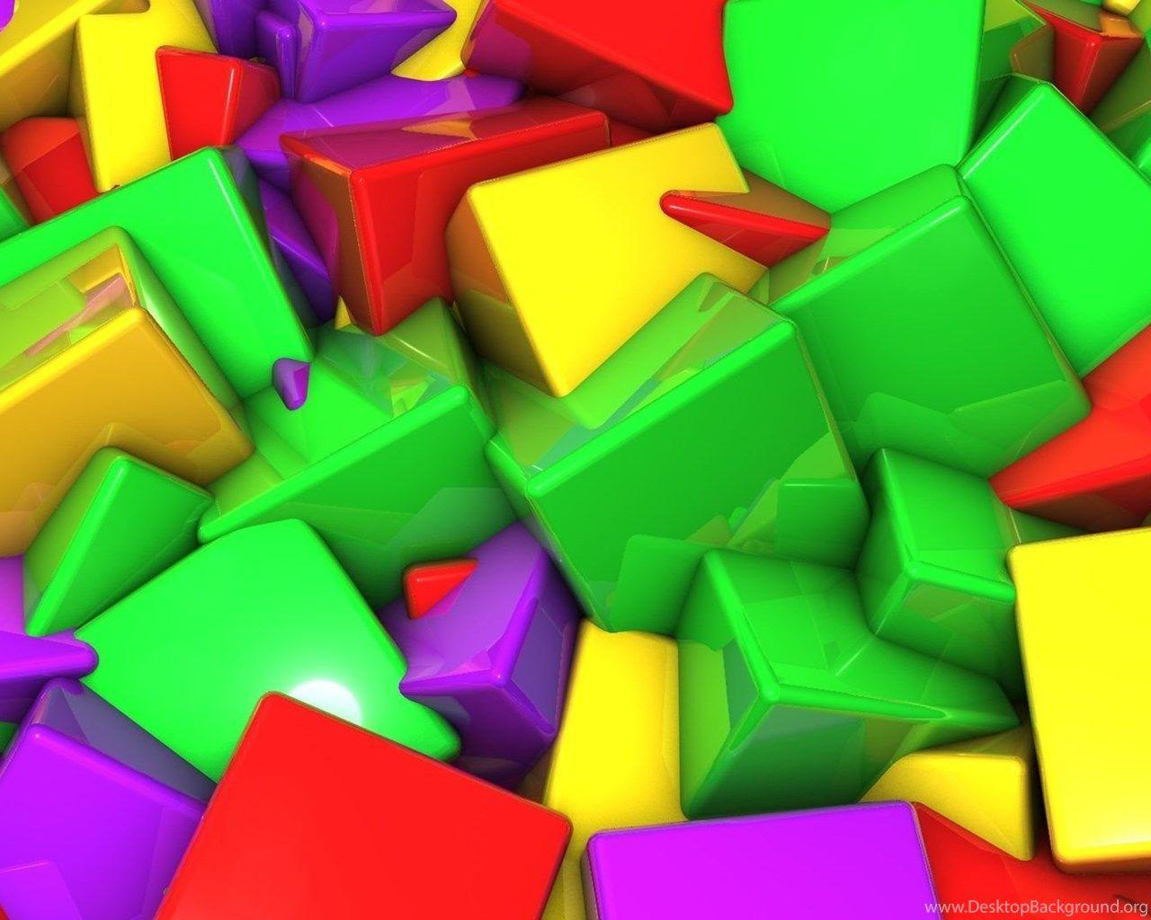Colorful 3D cubes wallpaper Desktop Background