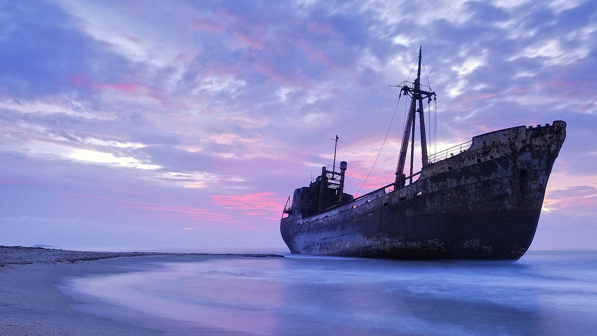 Free 1920x1080 Ship Is Stranded Wallpaper Full HD 1080p Background