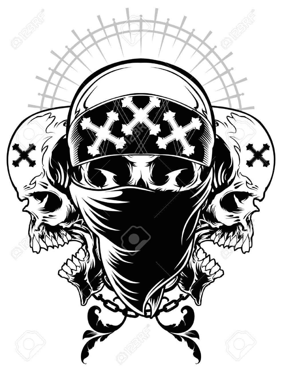 Latest Gangster Skull Tattoos