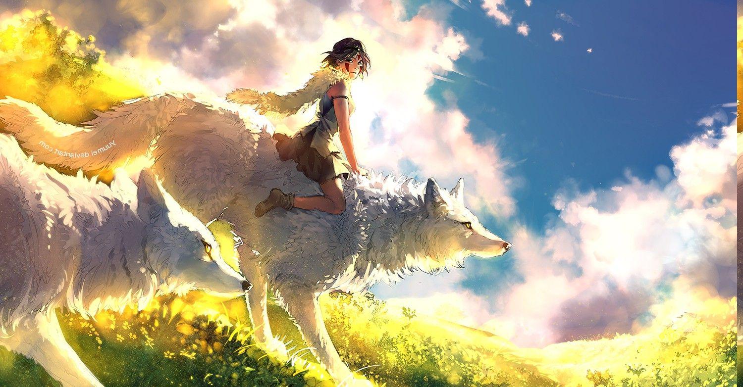 Princess Mononoke, Anime, Wolf, Anime Girls Wallpaper HD / Desktop