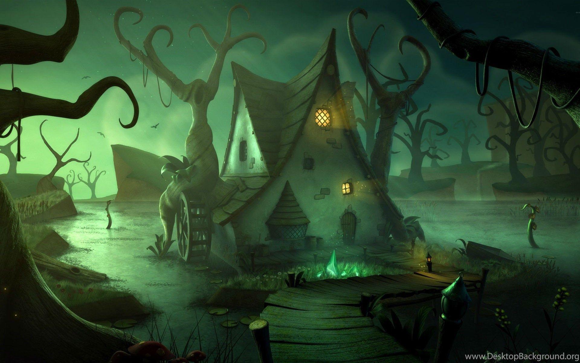 Halloween Haunted House Wallpaper Desktop Desktop Background
