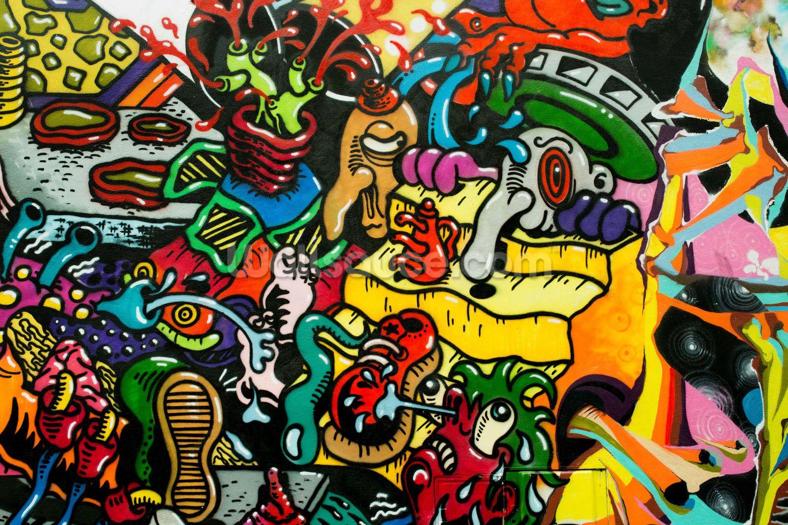 Skull Street Graffiti Wallpaper Graffiti Wallpaper Wall Murals