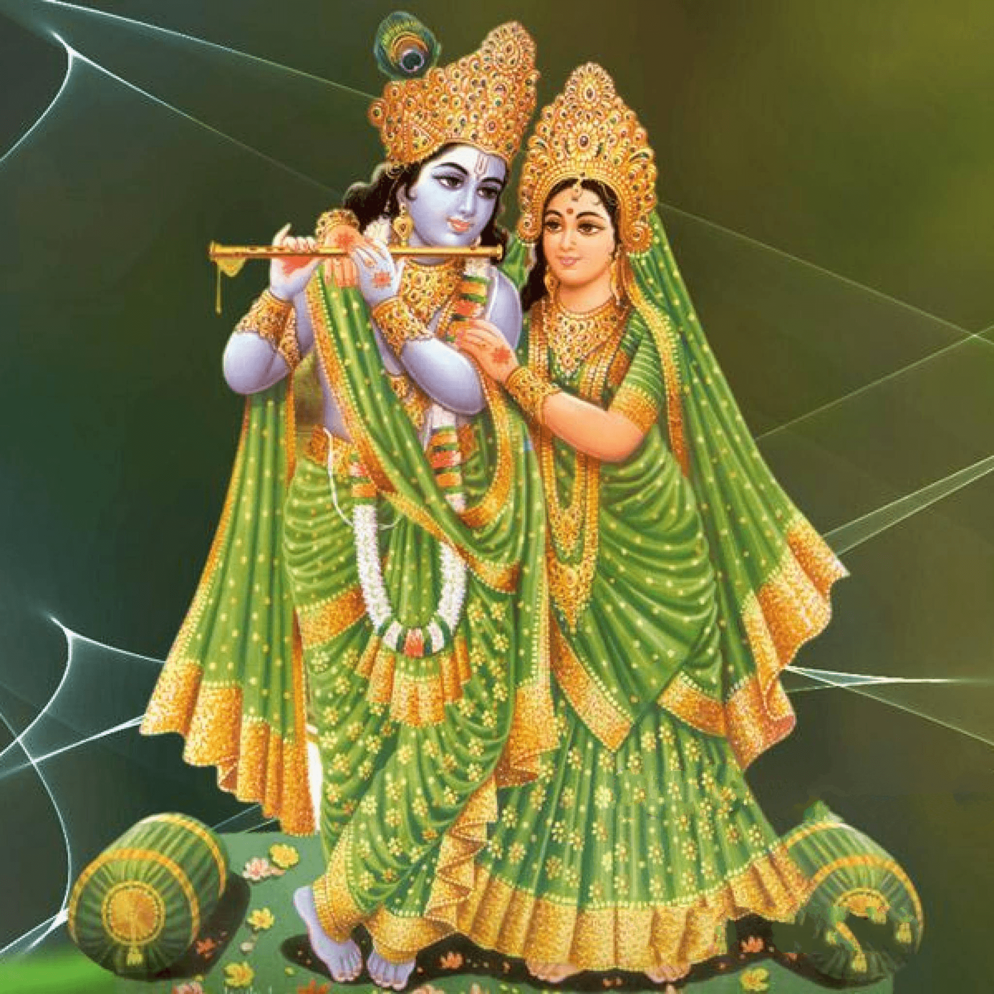 Download God Couple Radha Krishna 2048 x 2048 Wallpapers