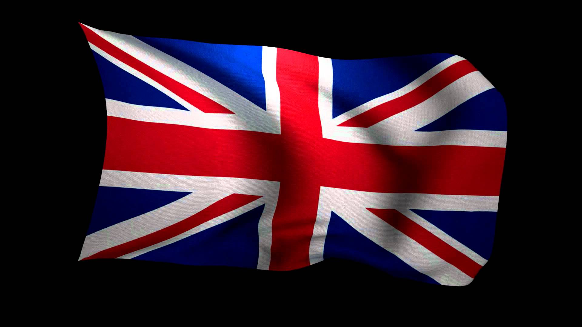 3D Rendering of the flag of the United Kingdom waving in the wind