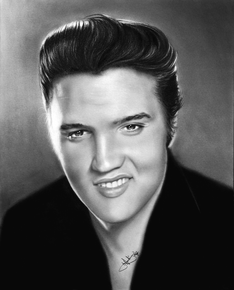 Elvis Presley drawing by *Portraitz Traditional Art
