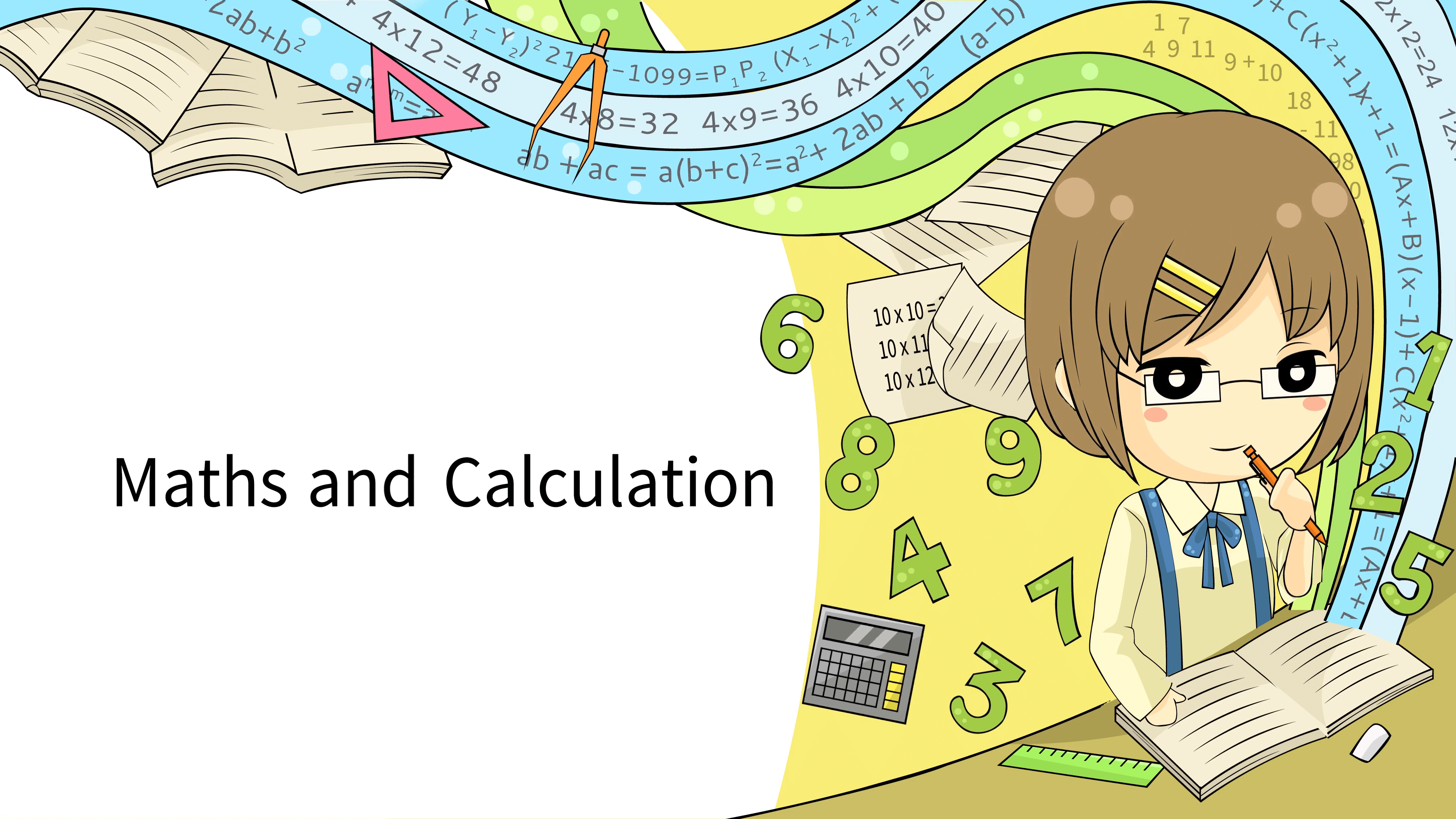 Cartoon animation background layout of a schoolgirl student
