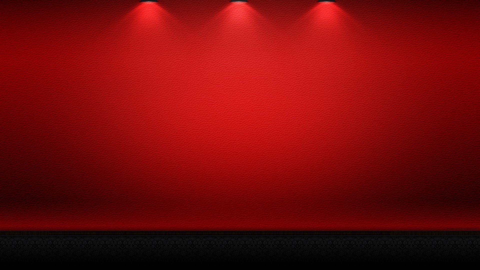 Red Plain Wall With Lighting On Up HD Wallpaper
