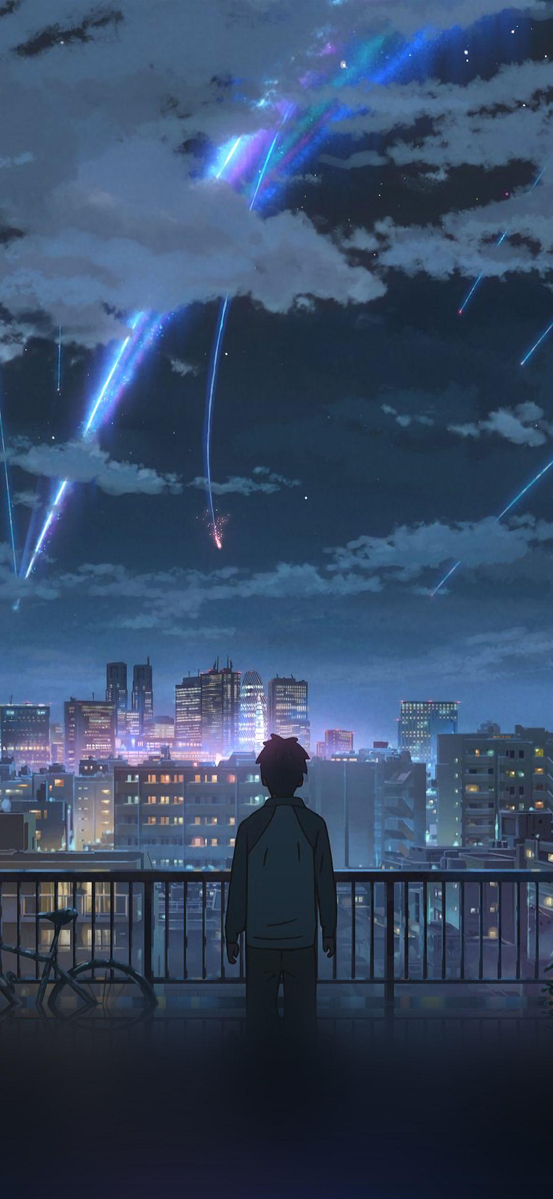 iPhone X wallpaper. yourname night anime sky illustration art