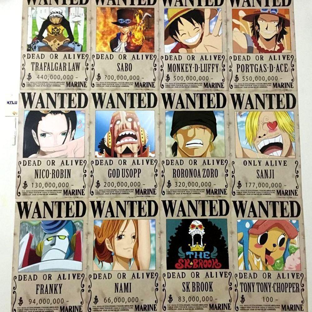 Pcs Set Poster Reward Wanted Circular Full Set Monkey D Luffy