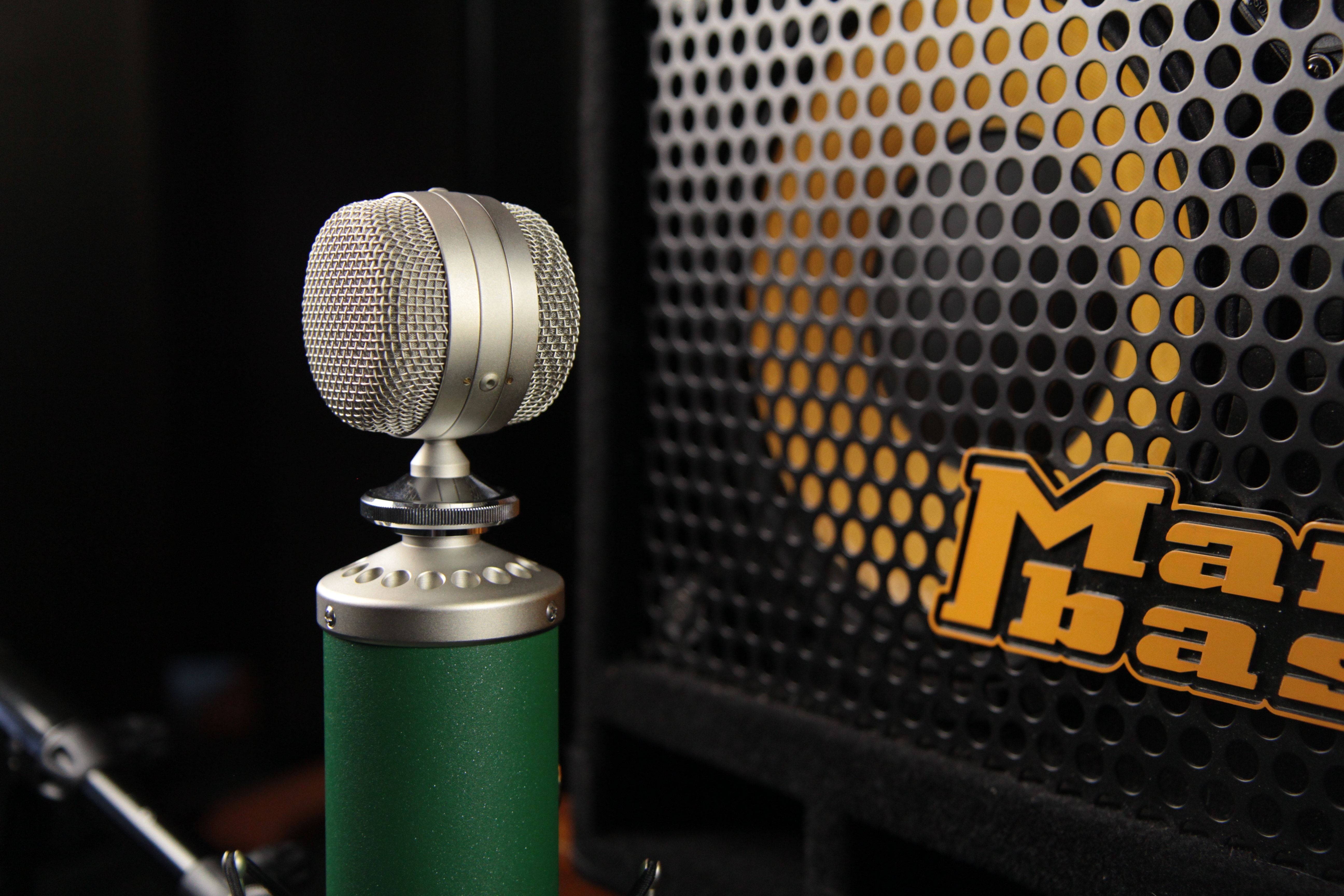 wallpaper. green and grey condenser microphone