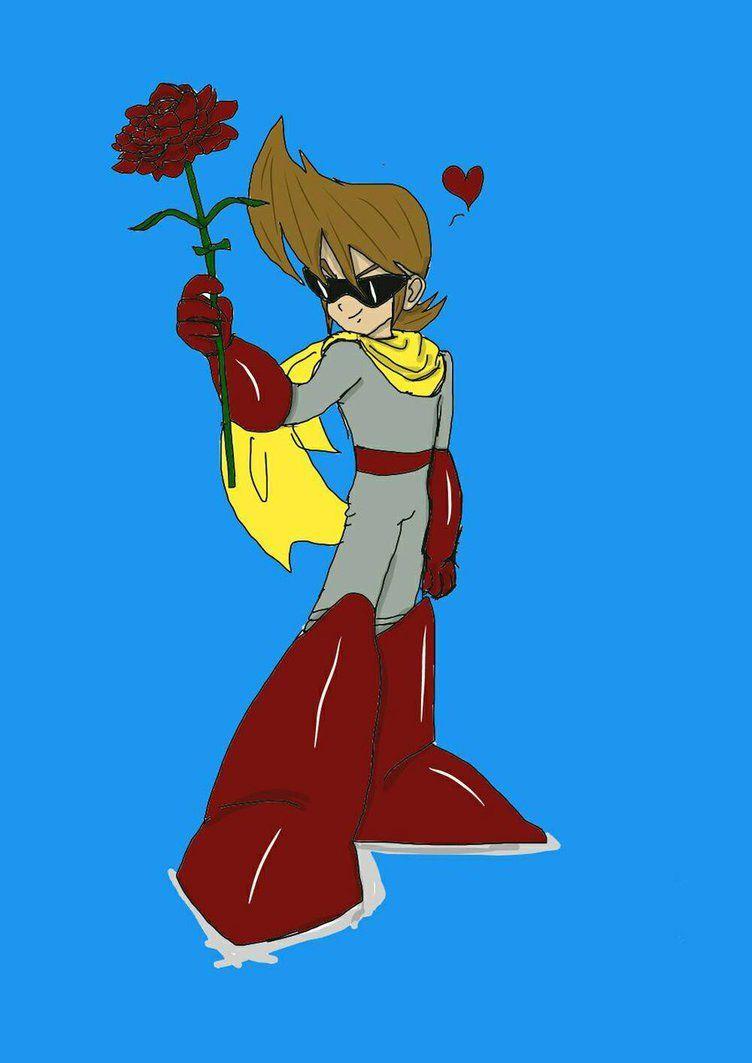 Blues Protoman Is Offering You A Red Rose Will You Take It? Made