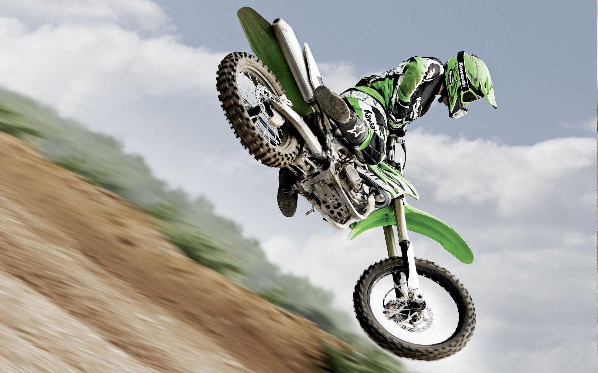 Green Bike Stunt Image HD Desktop Wallpaper. MoshLab