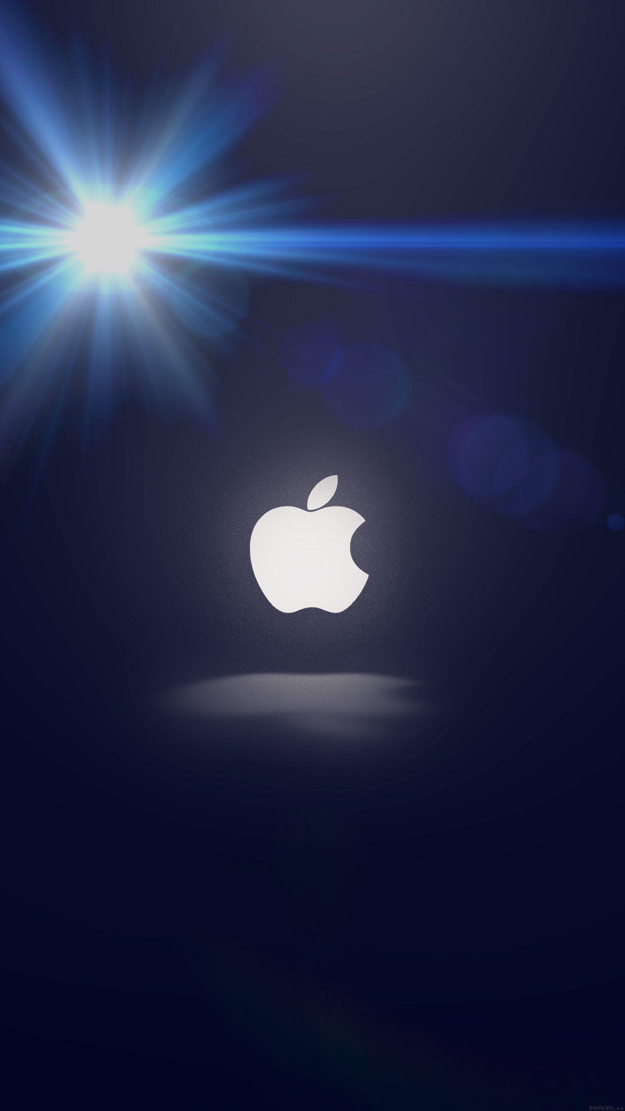 Dark blue theme with white apple logo iphone HD wallpaper. iPhone