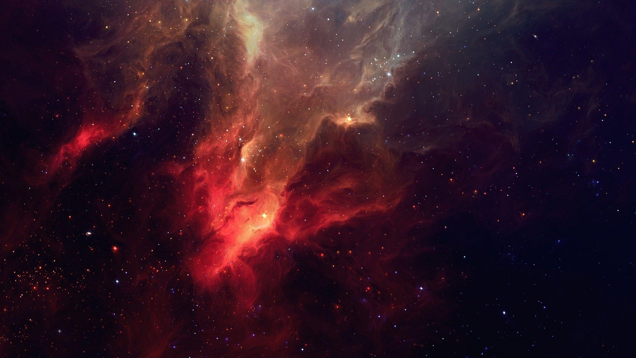 Red nebula space HD wallpaper 2560x1440