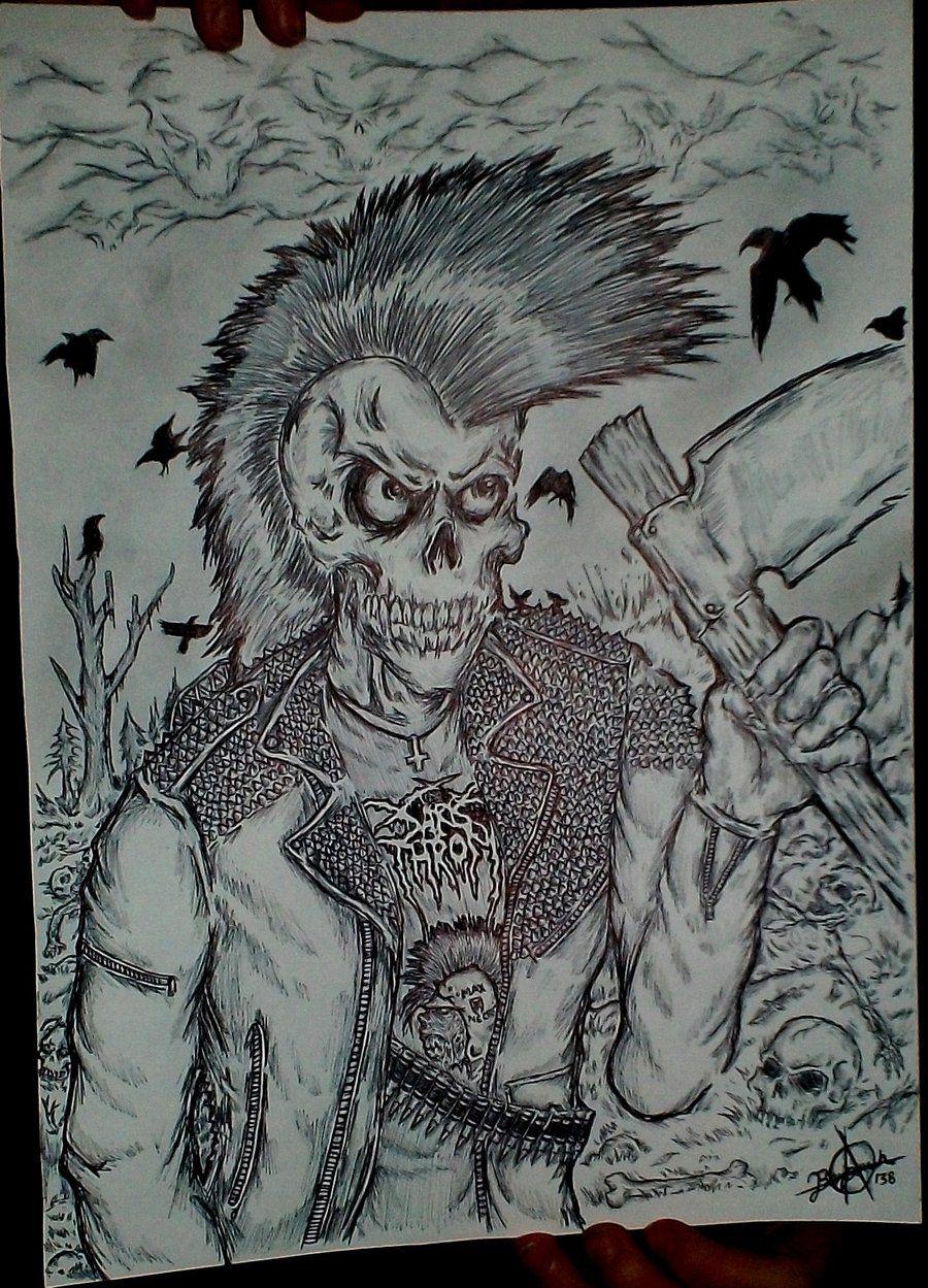 punk skull grim reaper