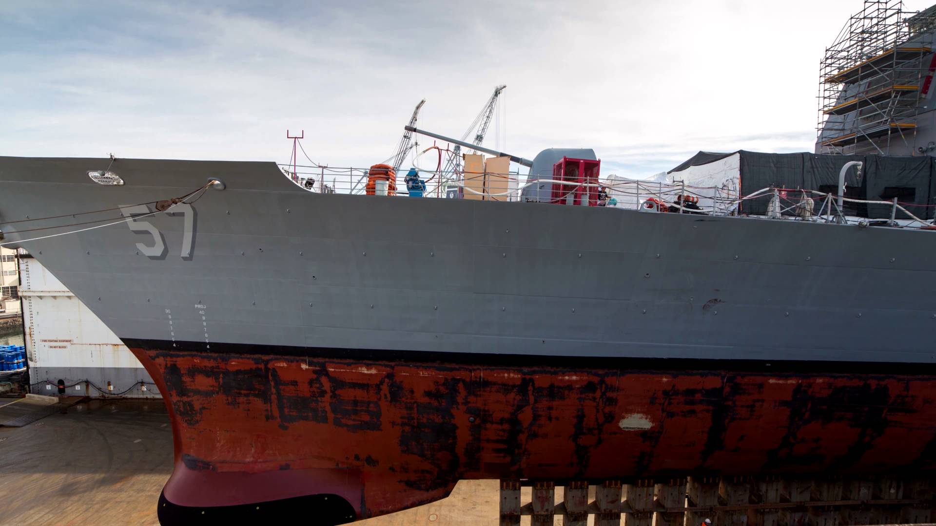 USS LAKE CHAMPLAIN CG 57 DRYDOCK 2015