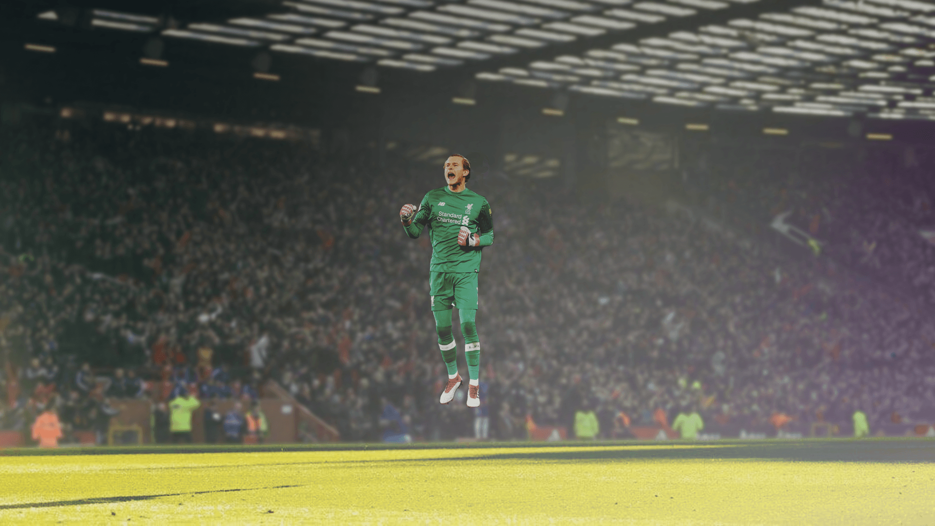 Loris Karius celebrating a goal wallpaper [1920x1080][OC]