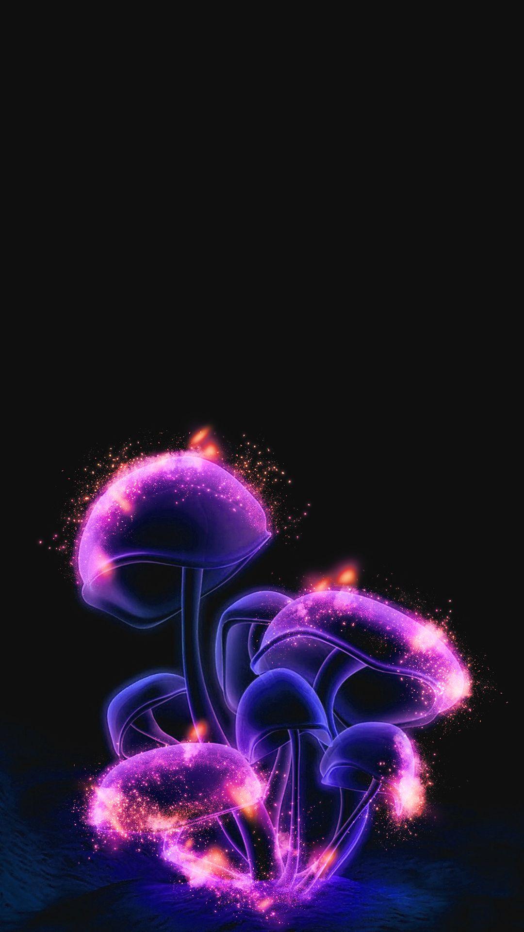 Free HD Magic Mushrooms Phone Wallpaper.5477