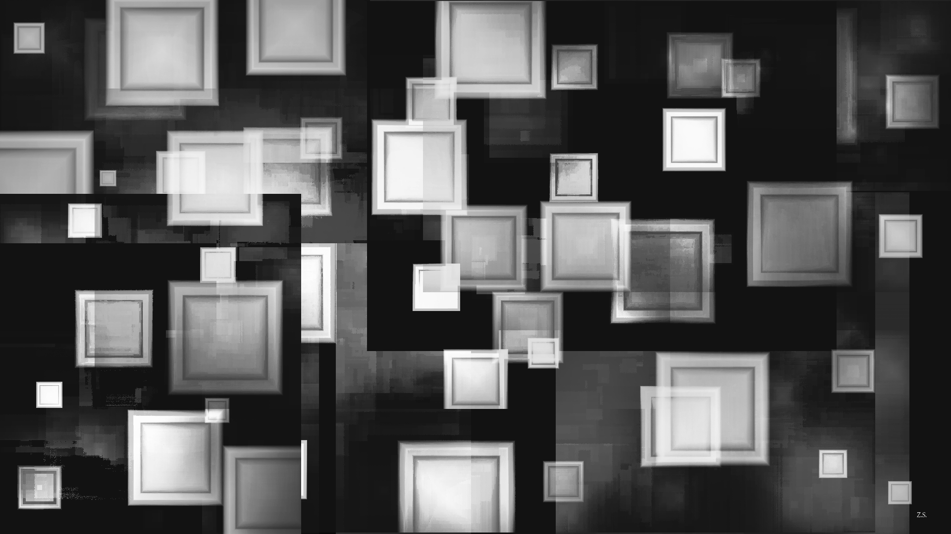 Cubism Grayscale Full HD Wallpaper and Background Imagex1080