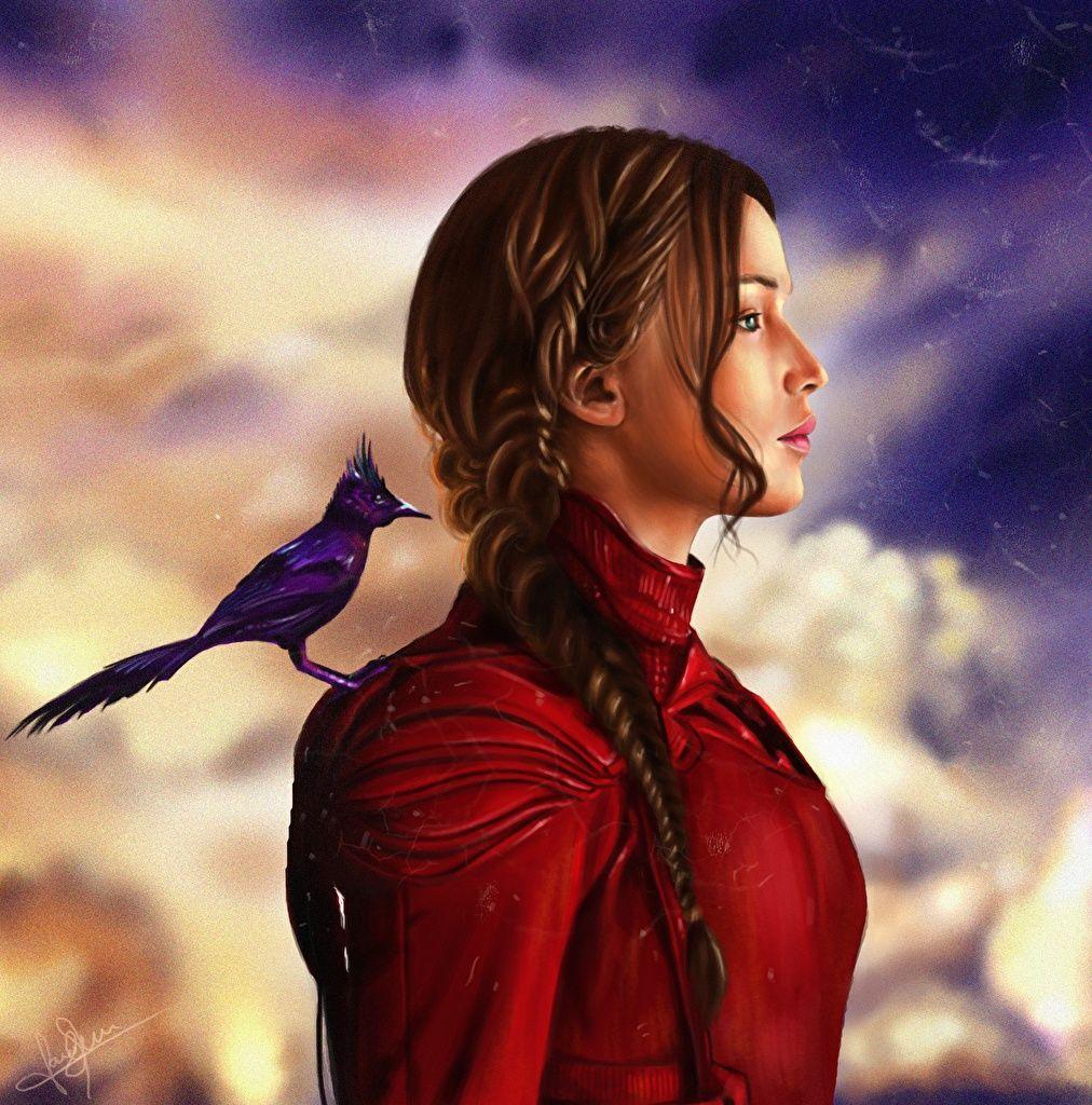 Wallpaper The Hunger Games Jennifer Lawrence Birds Brown haired