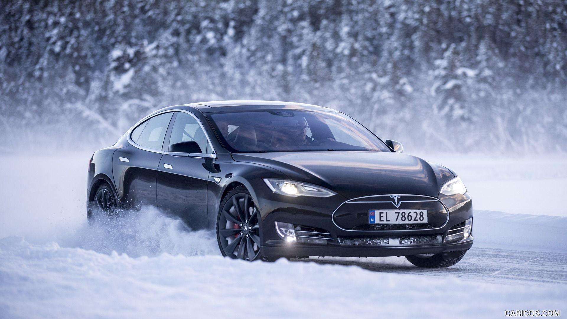 Tesla Model S In Snow Front HD Wallpaper 35 1920 X 1080 16662