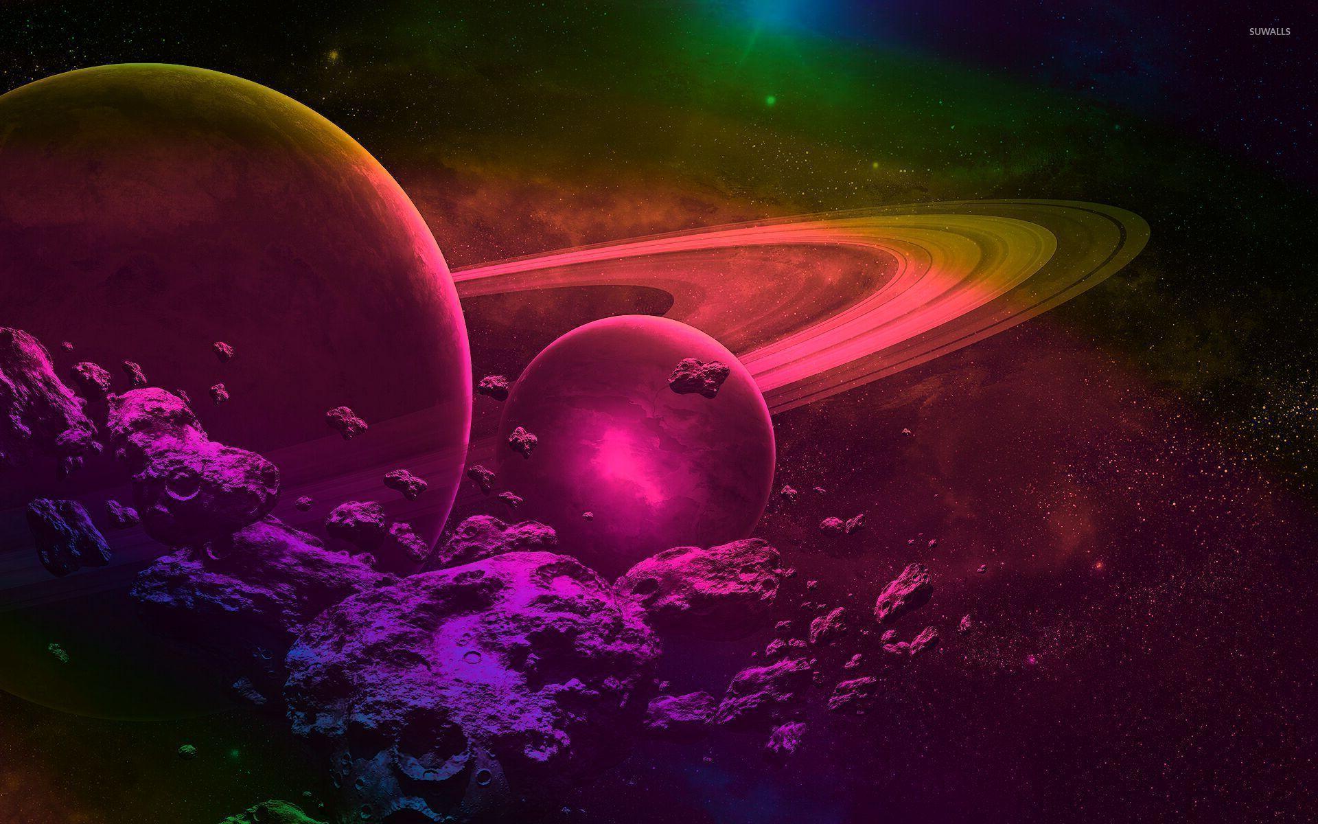 Pink and purple space wallpaper wallpaper