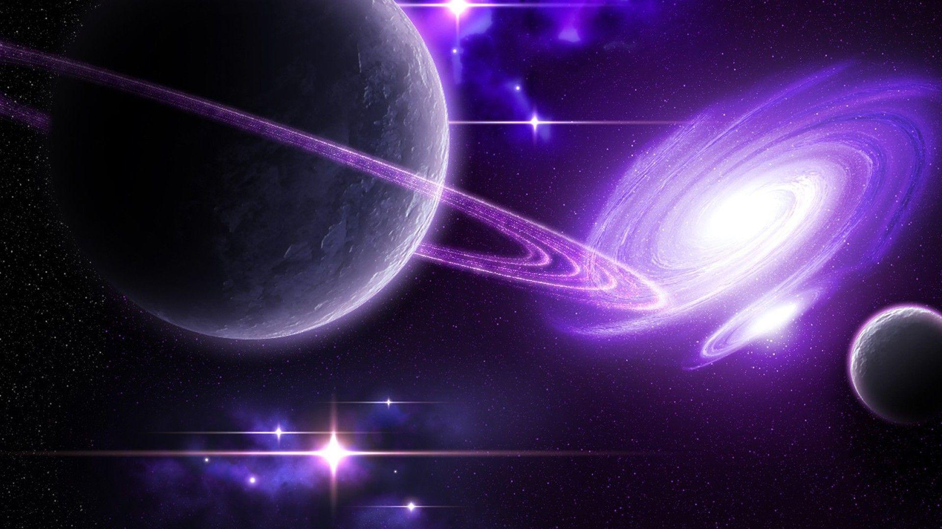 space purple planet galaxy render cgi wallpaper and background