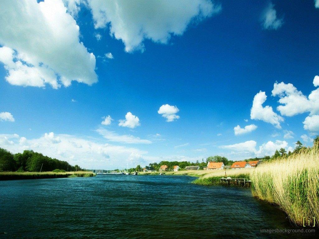 Beaches: River Sky Cool Beach Blue Great Nice Wallpaper For Android