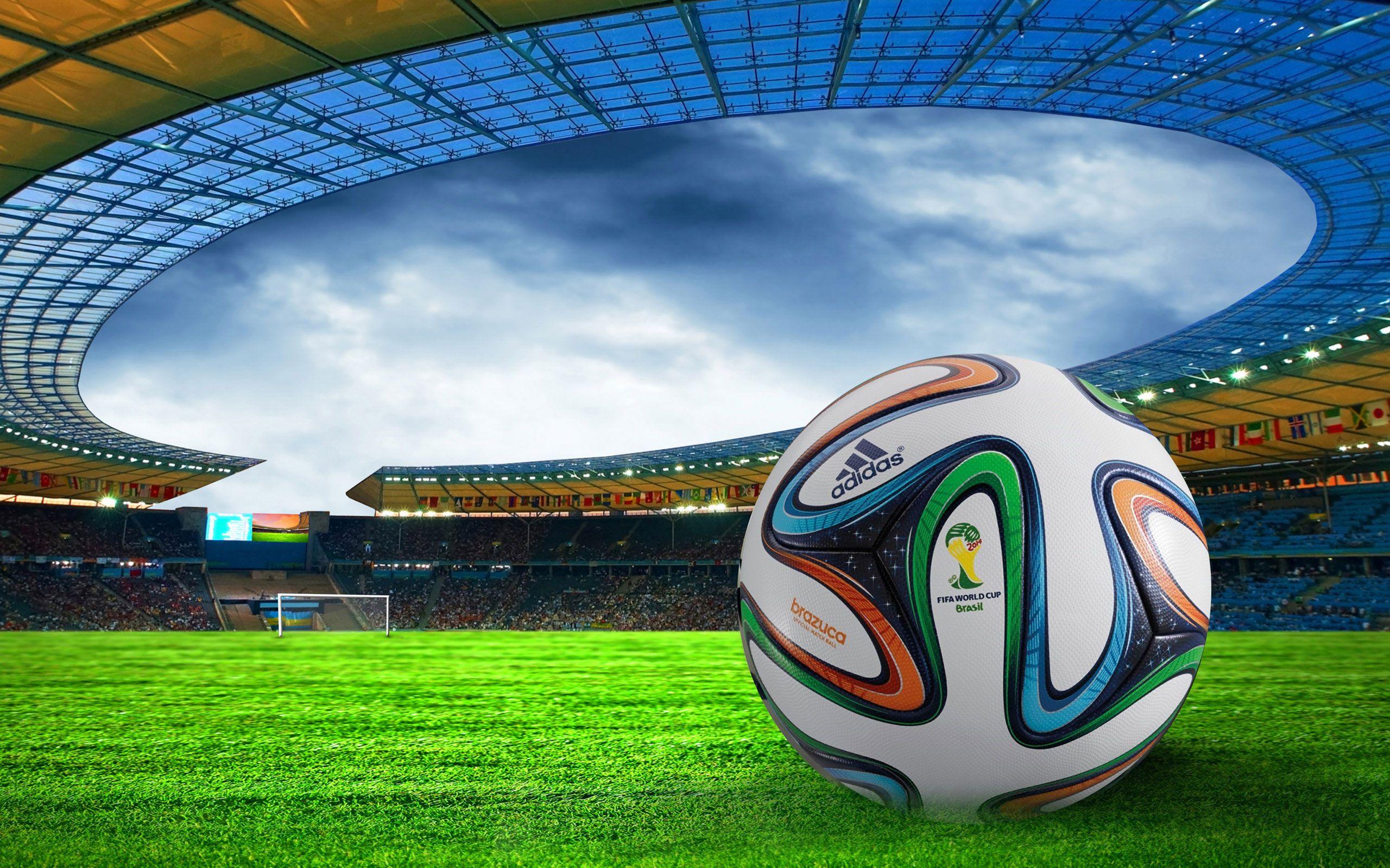 World Cup 2014 Stadium Dome Adidas Brazuca Ball Free Wallpaper HD
