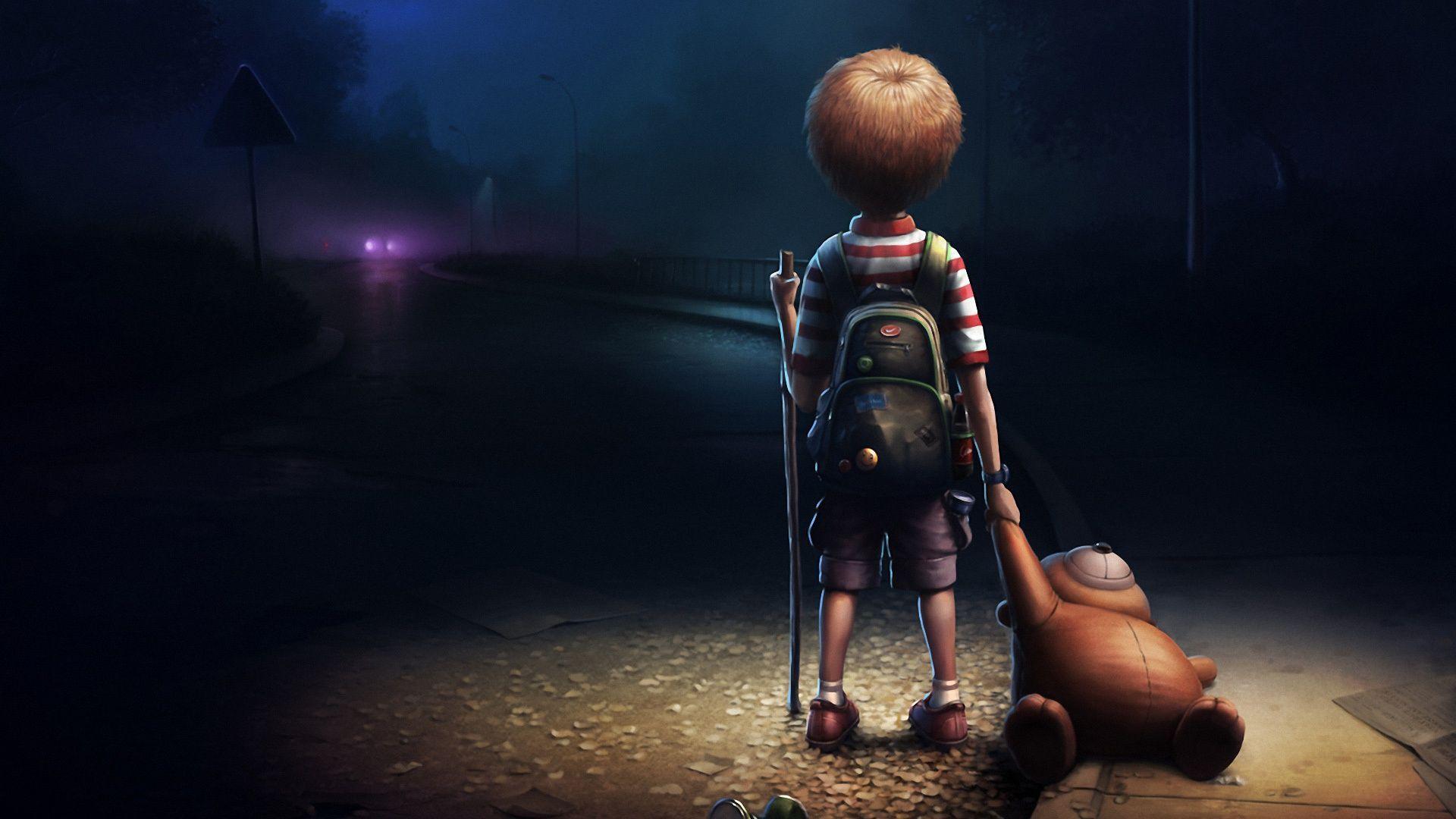 Alone Boy Cartoon Wallpaper Lonely Boy HD Wallpaper. Cool Desktops