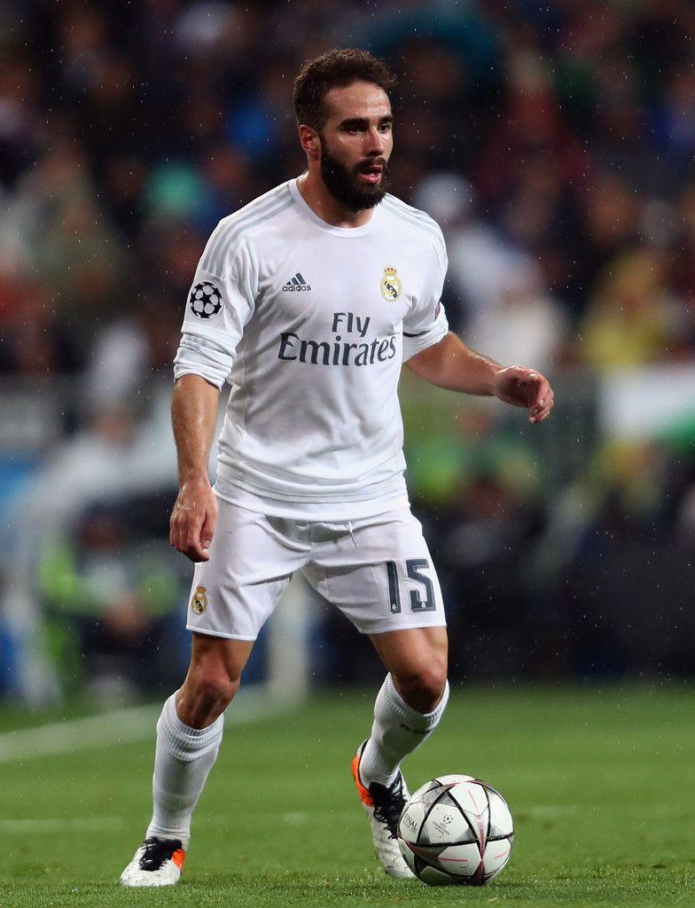 Dani Carvajal of Real Madrid controles the ball during the UEFA