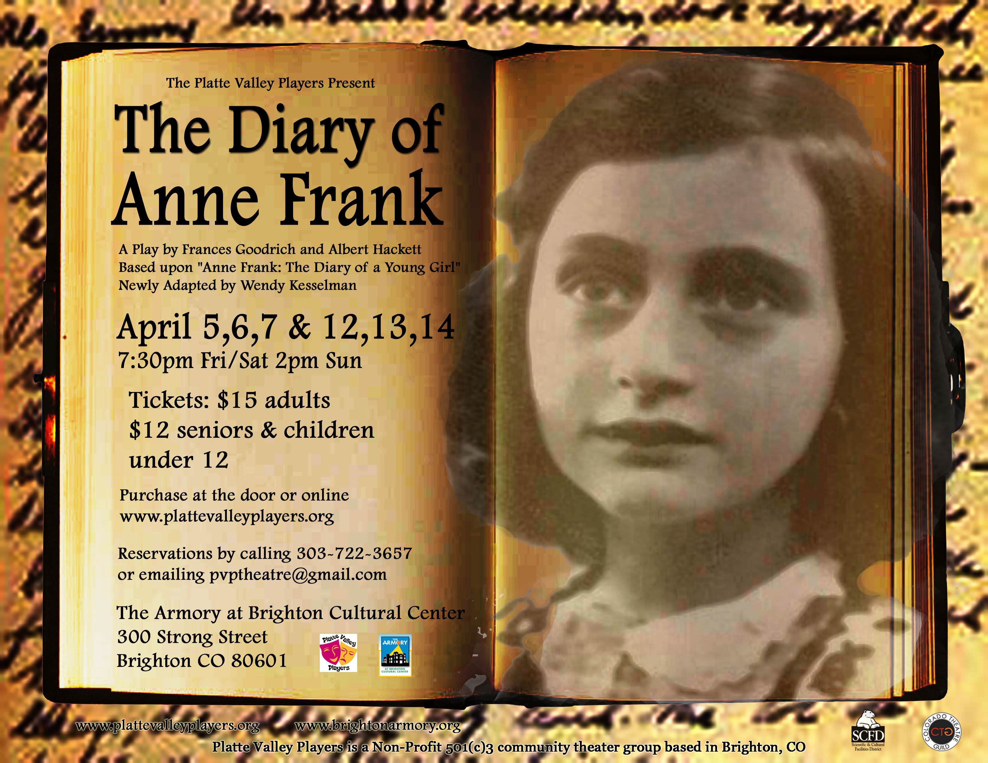 The Diary of Anne Frank. Platte Valley Players