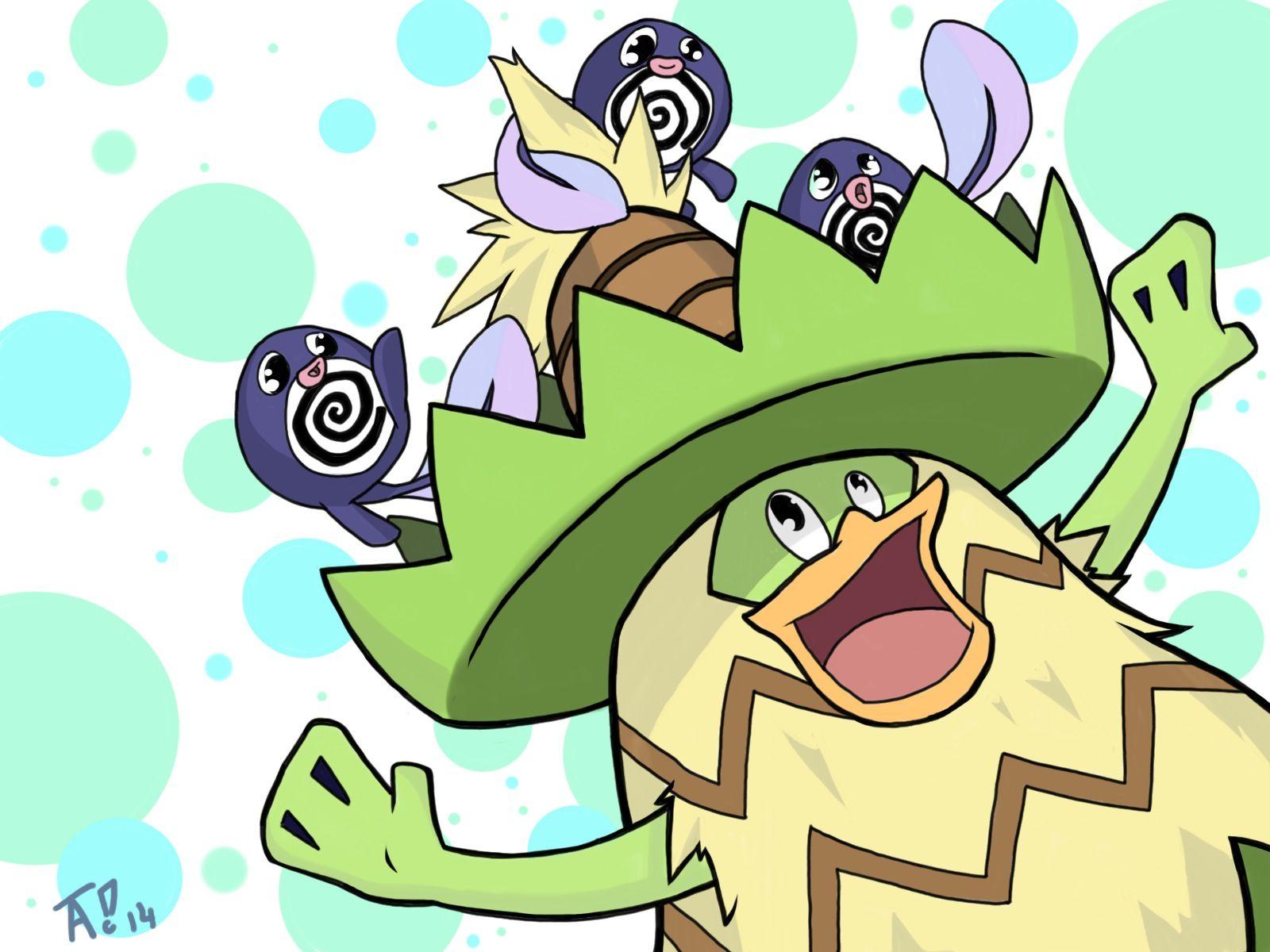 Ludicolo and Poliwags