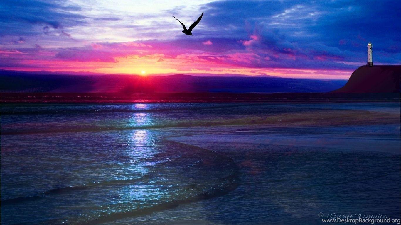 Cool Ocean Sunset Wallpaper Desktop Background