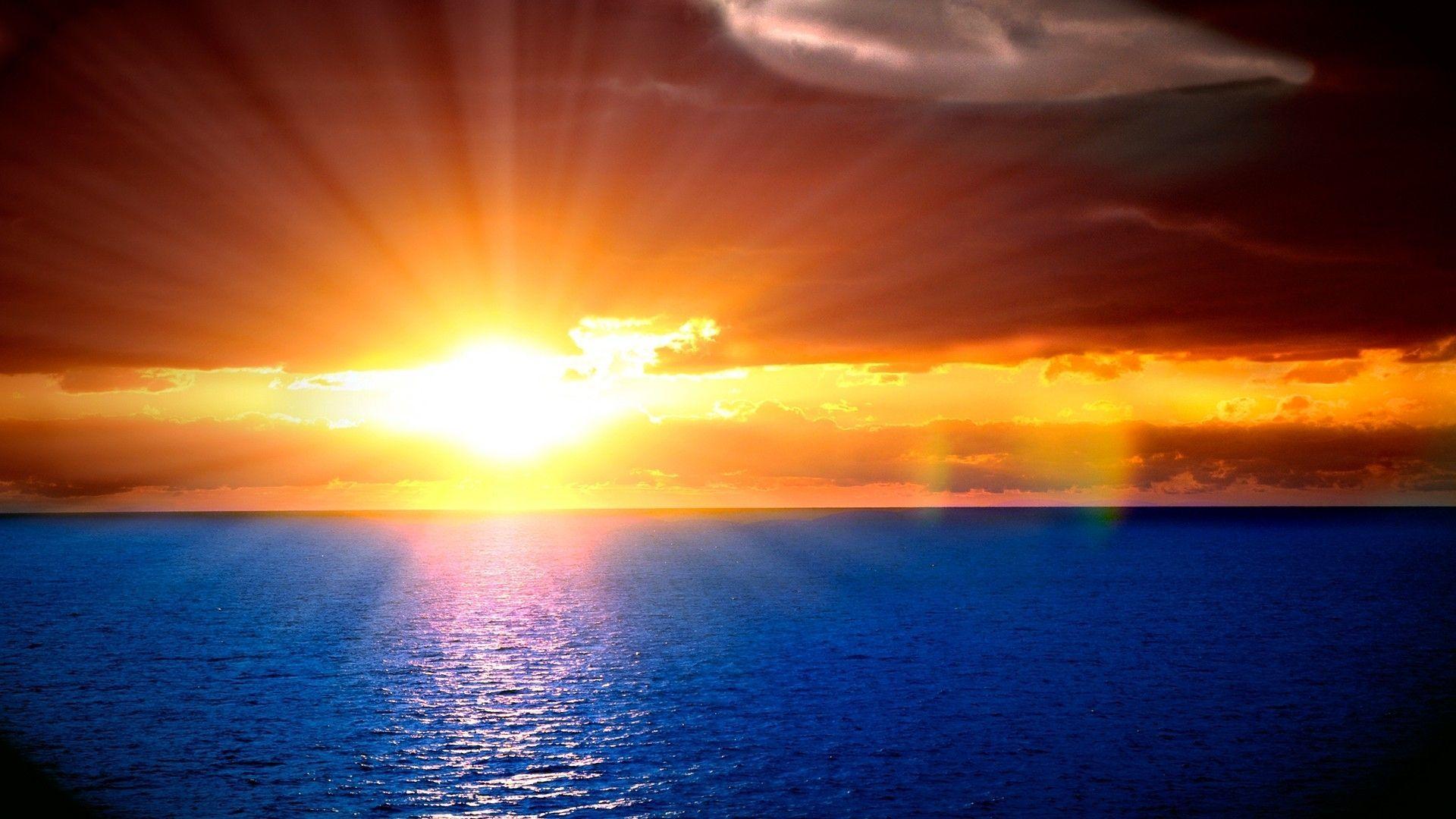 Sunset On The Ocean Wallpaper Cool #le4b2x 1920x1080 px 981.43 KB