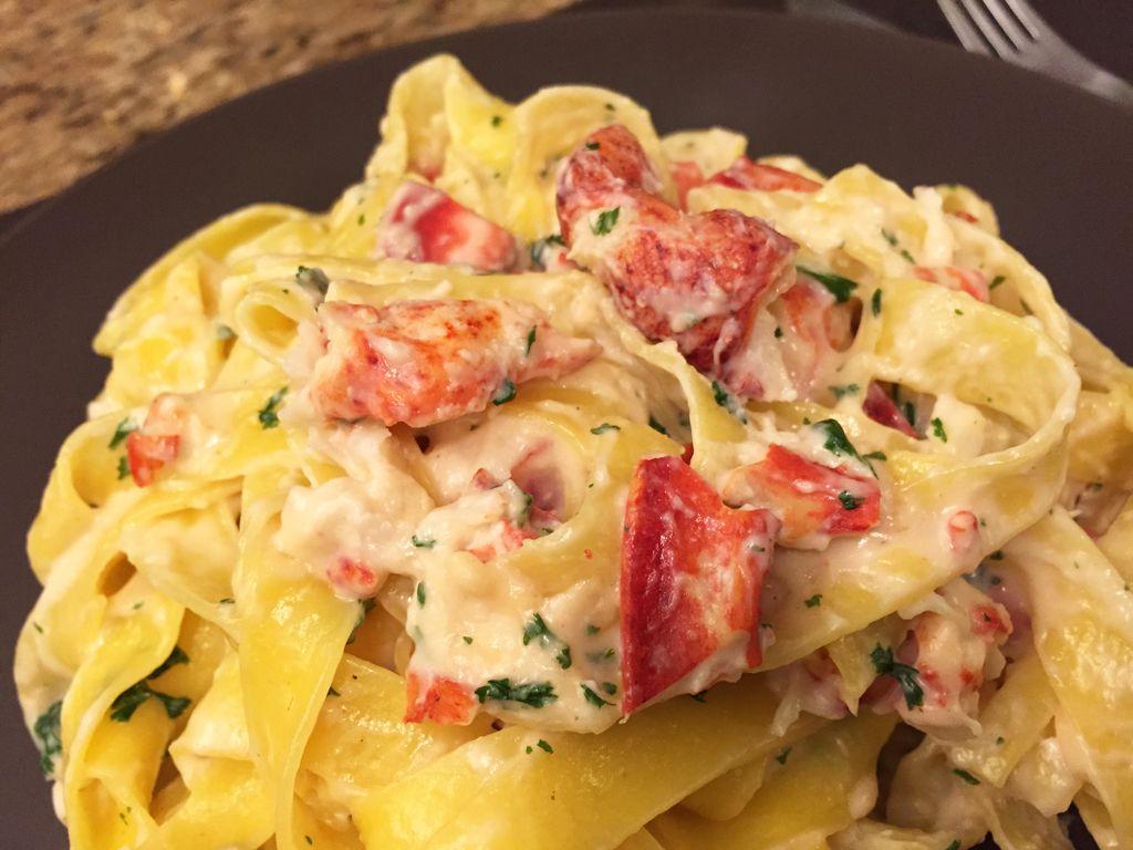 Fettuccine Alfredo with Lobster. The World on a Platter