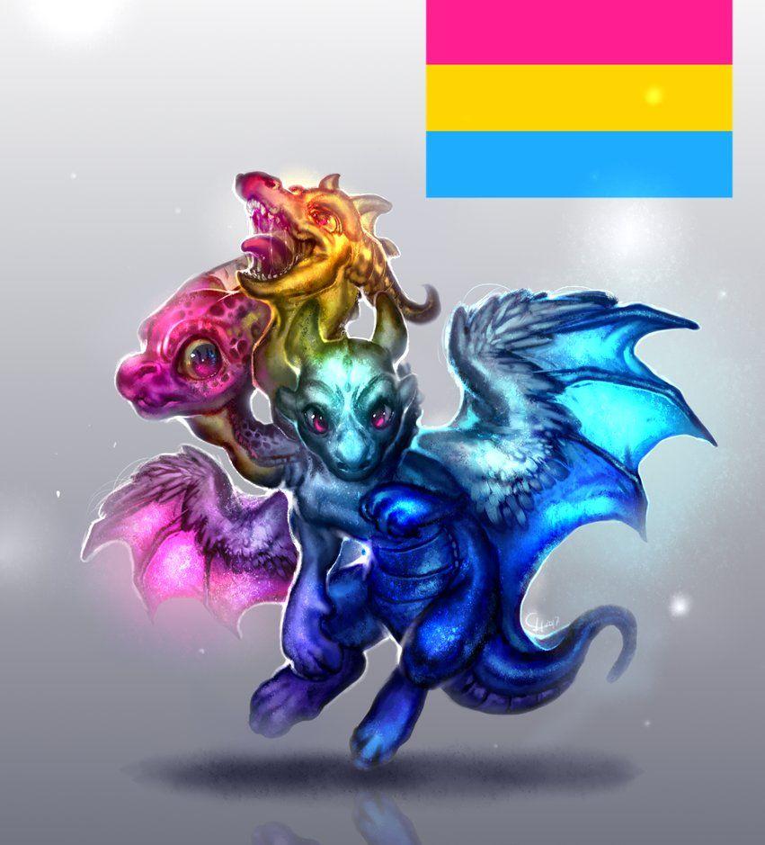 Pride Dragon Pansexual Dragon by Scyrina.