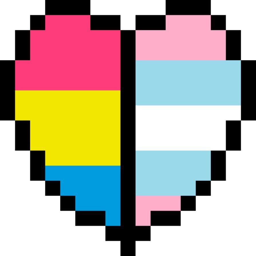 Pansexual Transgender Pride heart