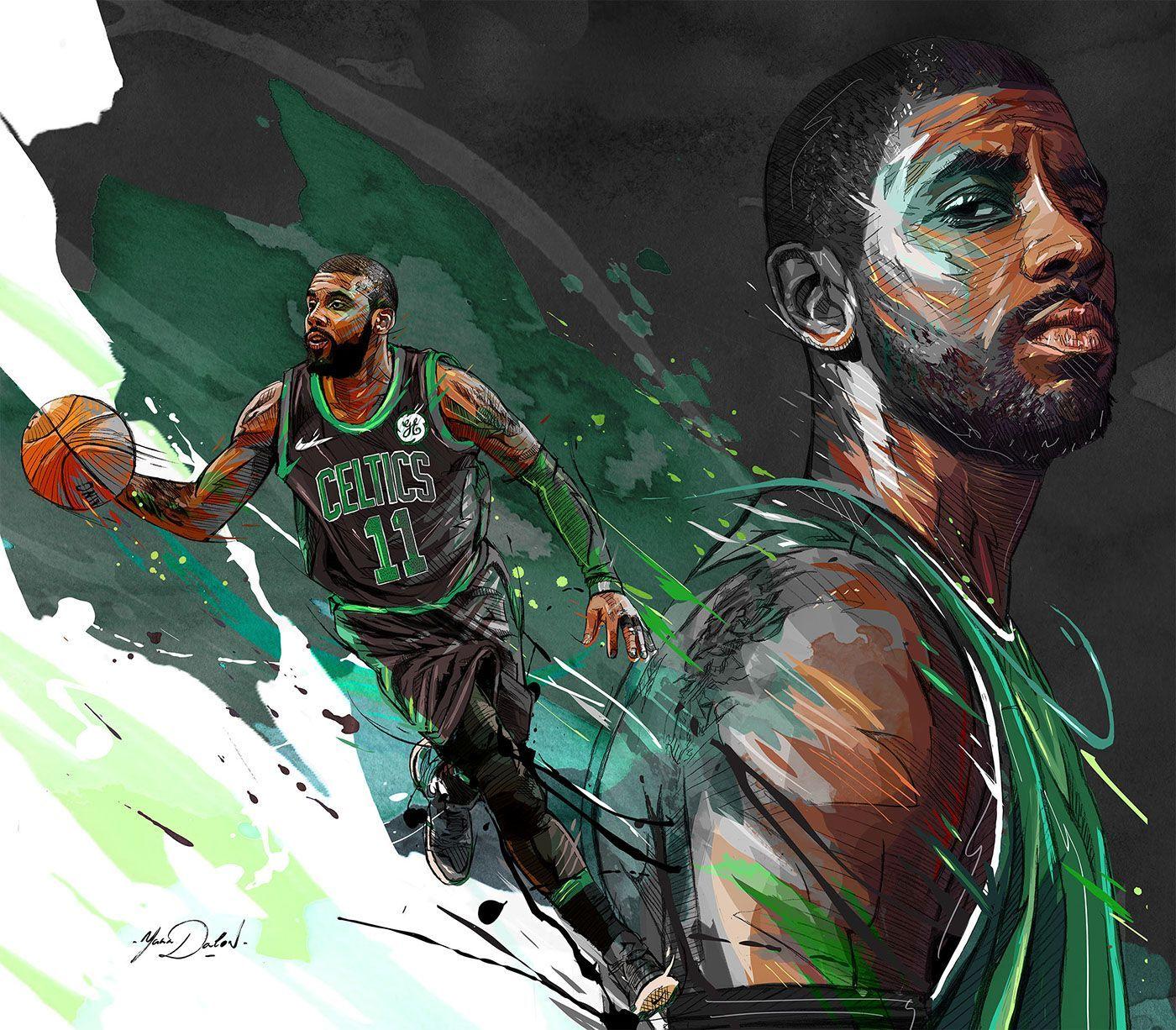 My painting of the famous player of the Boston Celtics, Kyrie Irving