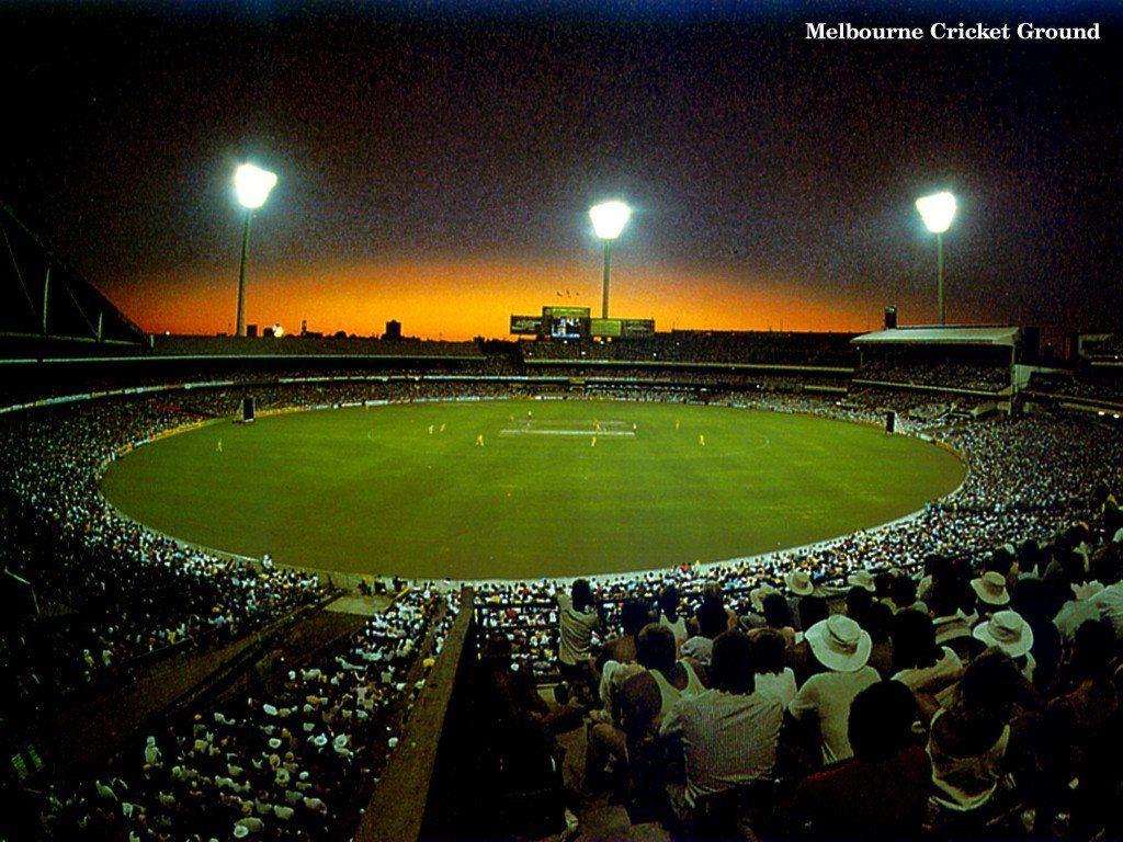 Melbourne cricket ground at night