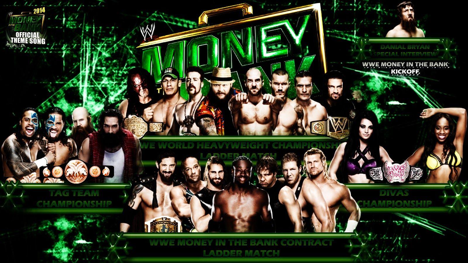 WWE Money in the Bank 2014. WWE Match Cards Wallpaper