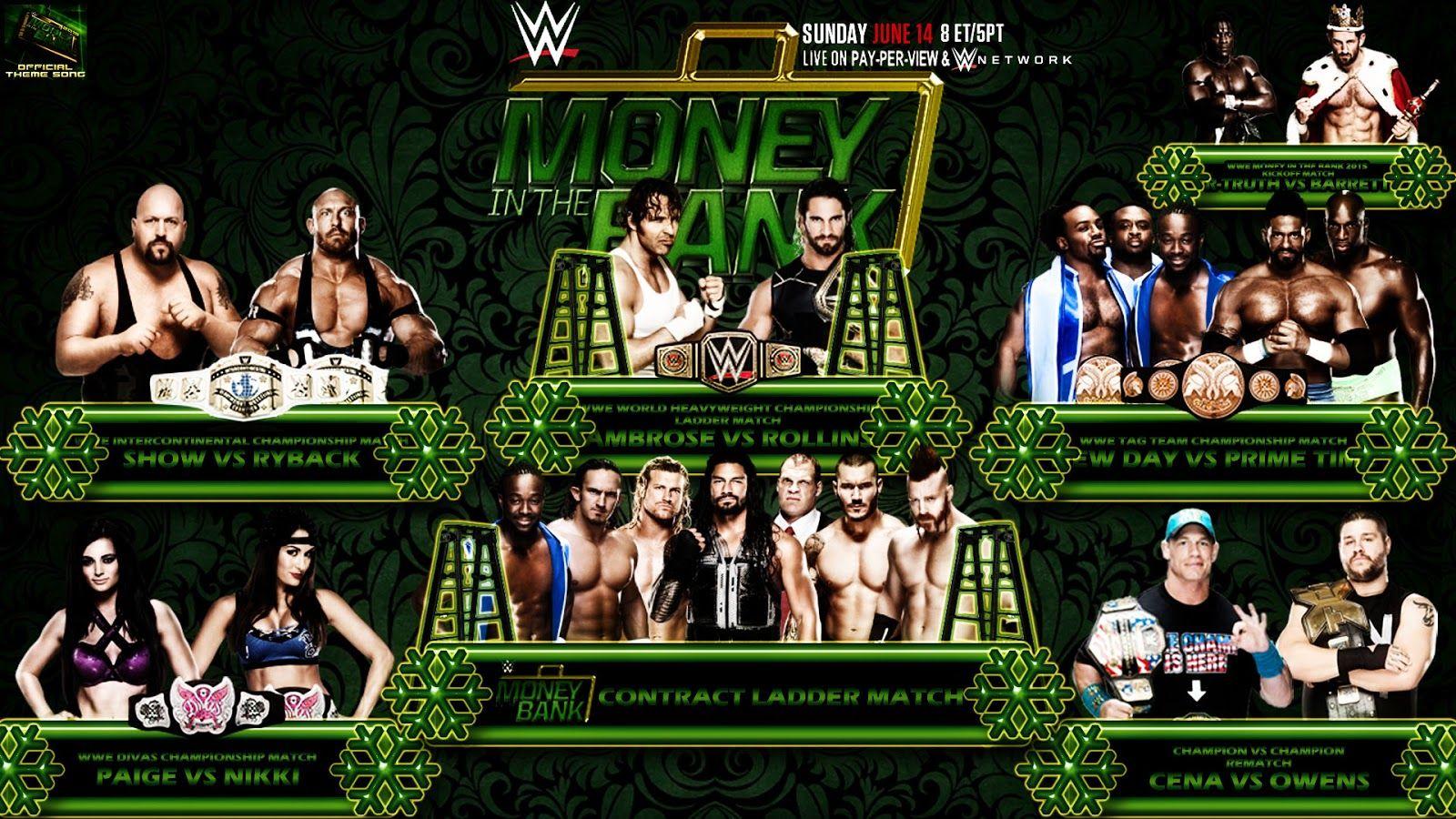 WWE Match Cards Wallpaper: WWE Money in the Bank 2015