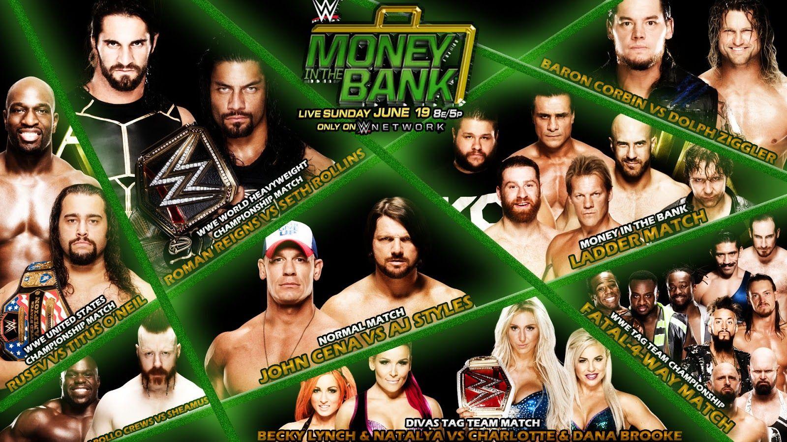 WWE Money in the Bank 2016. WWE Match Cards Wallpaper