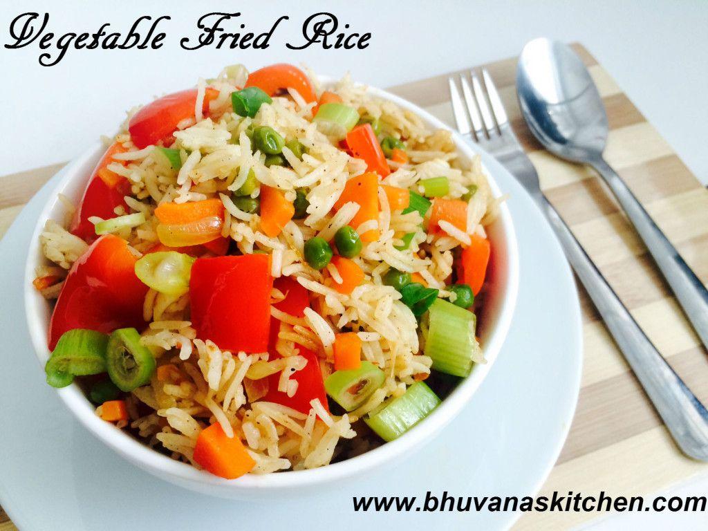 Vegetable Fried Rice. Bhuvana's Kitchen