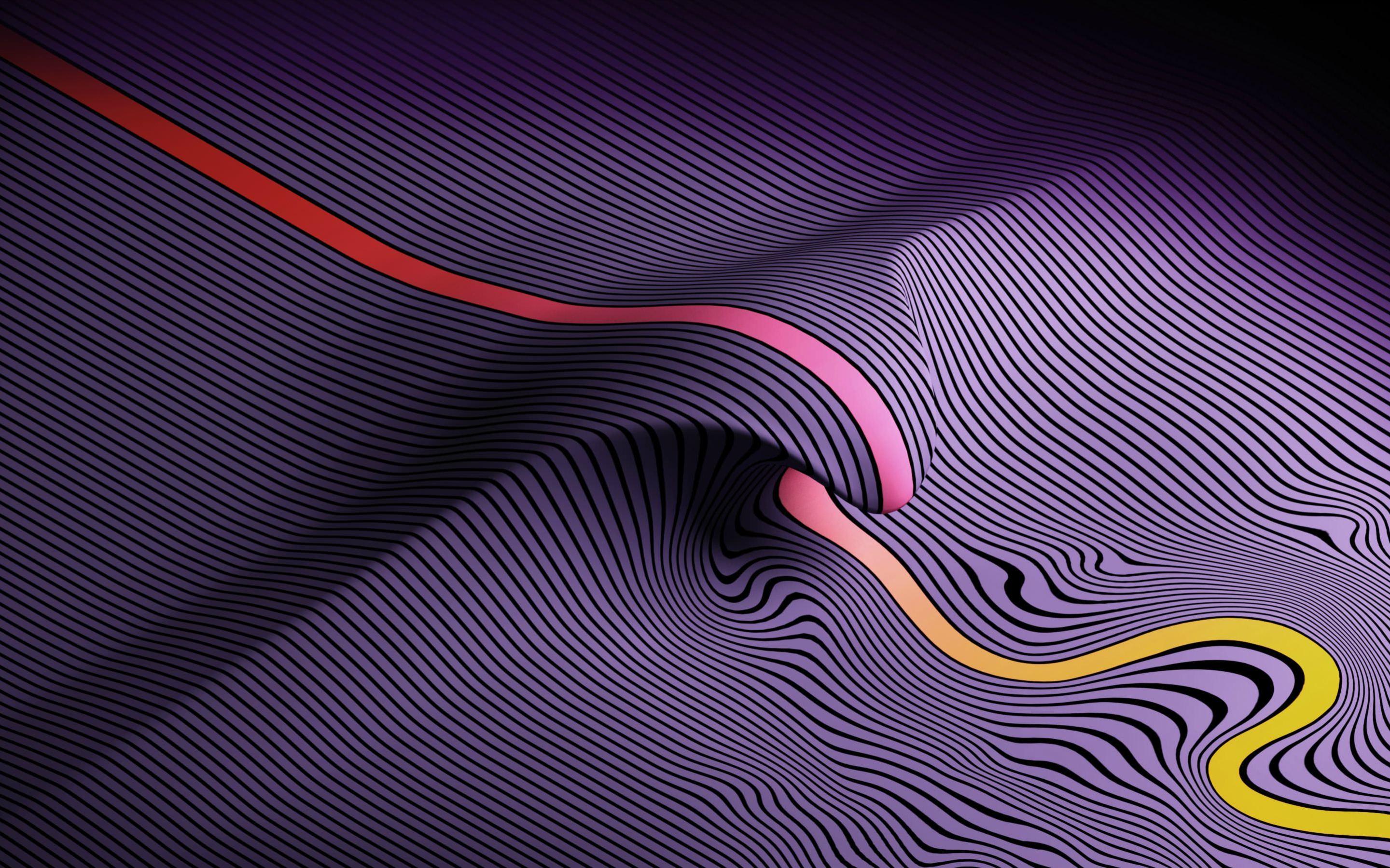Wavy Lines Abstract Macbook Pro Retina HD 4k Wallpaper