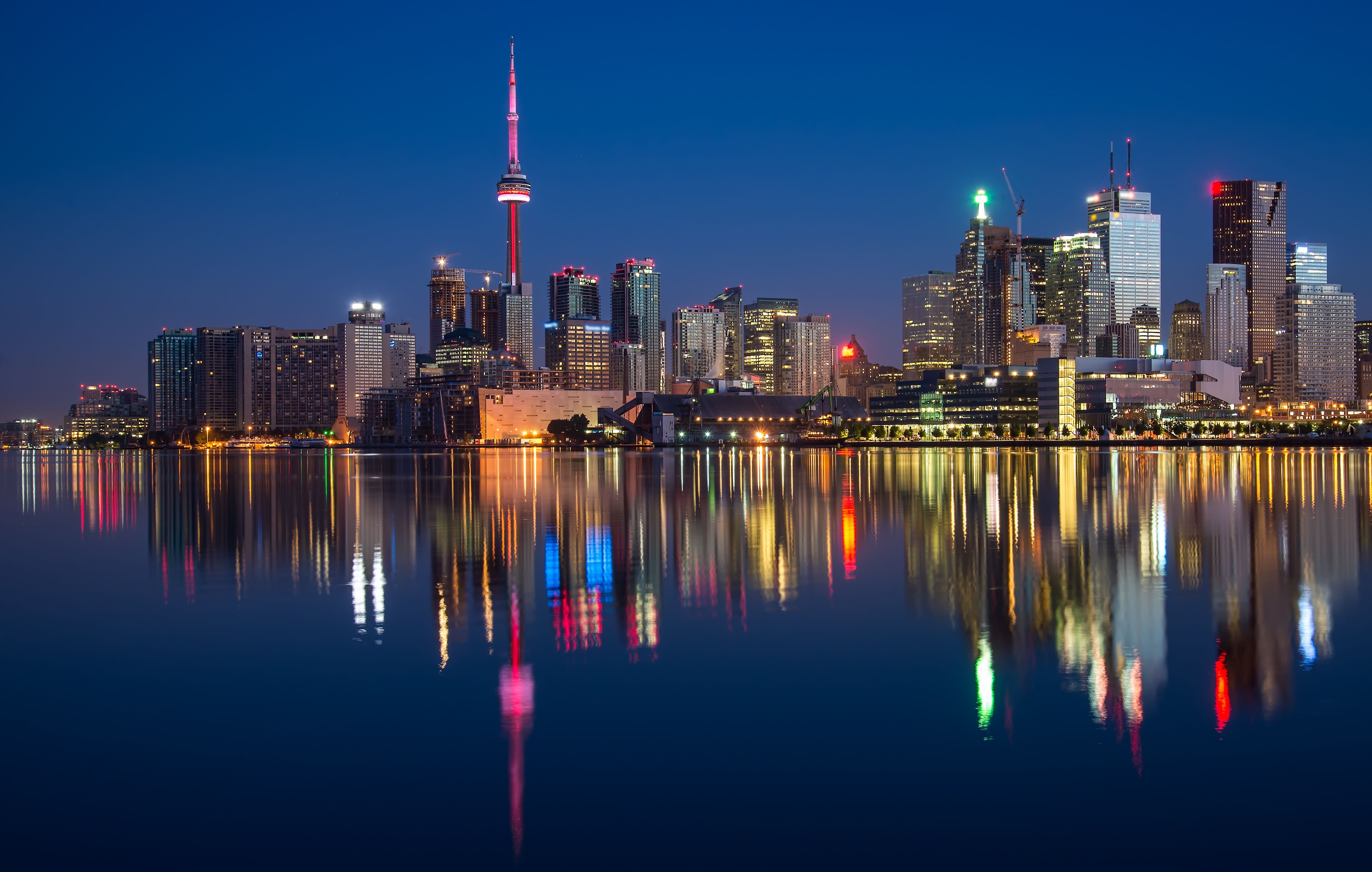 CN Tower and Polson Street Pier, Toronto, Canada 5k Retina Ultra HD