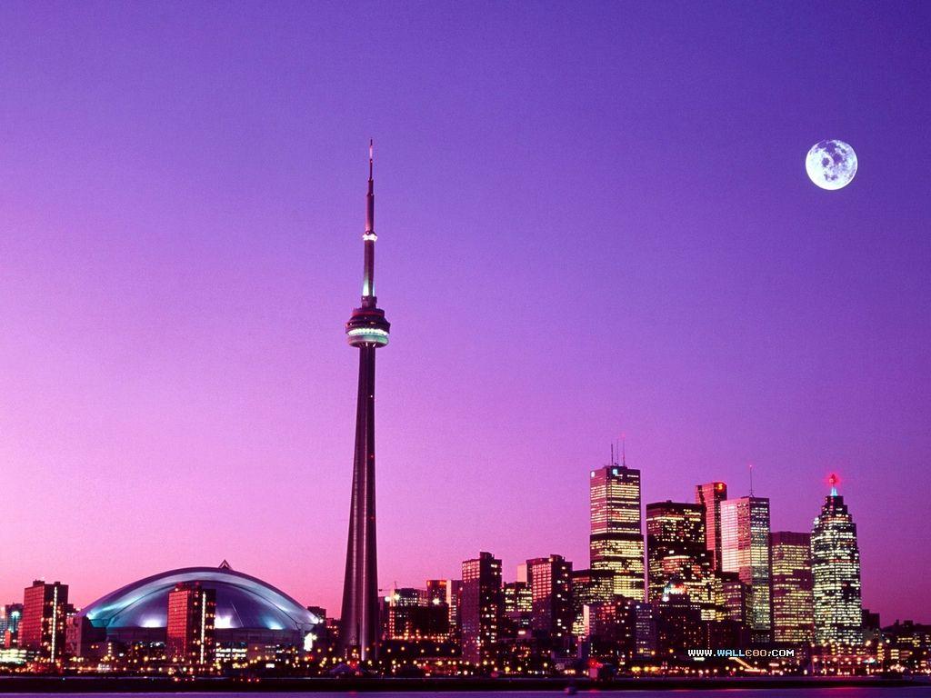 Download wallpapers Toronto, CN Tower, observation tower, Toronto  skyscrapers, modern buildings, evening, sunset, cityscape, Toronto skyline,  Canada for desktop free. Pictures for desktop free